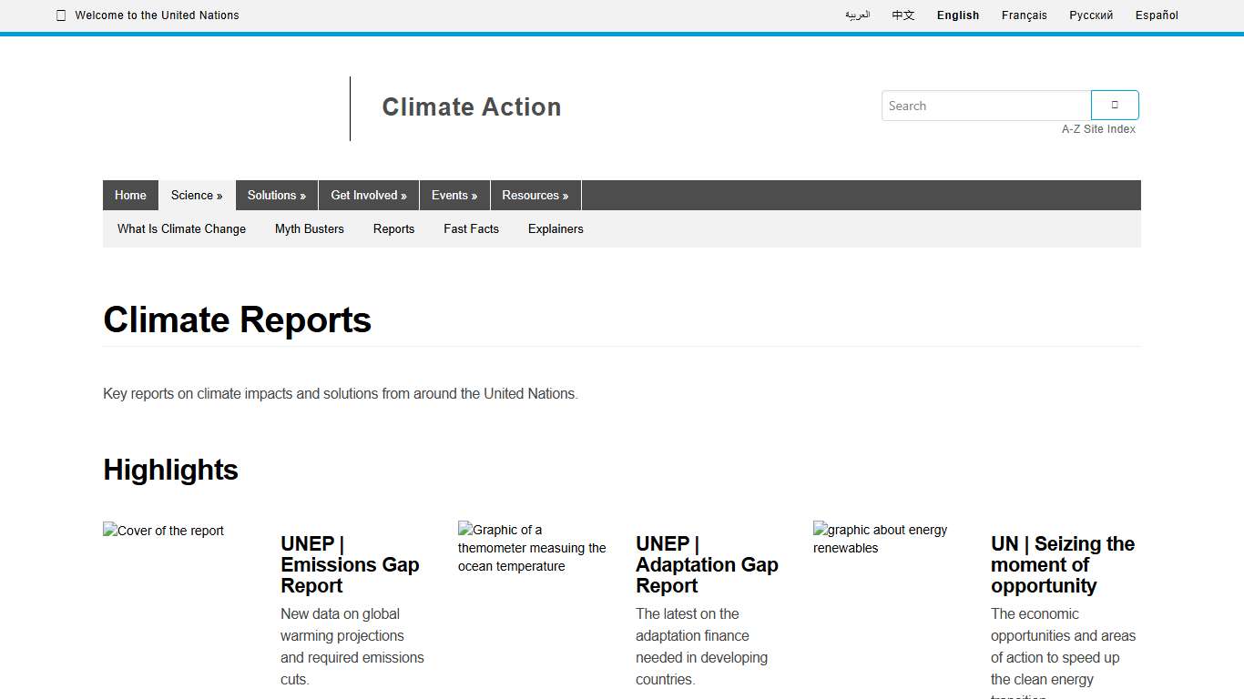 Climate Reports United Nations